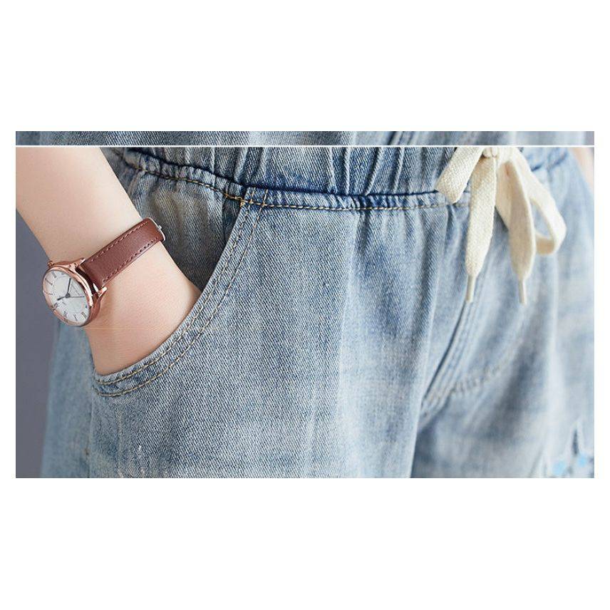 Women's Denim Shorts Loose High Waist - Xmaker