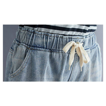 Women's Denim Shorts Loose High Waist - Xmaker