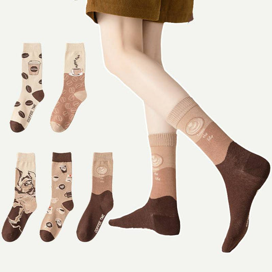 Personality Cartoon Letter Coffee Socks Are Comfortable And Sweat Wicking - Xmaker