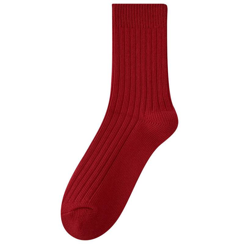 Women's Red Middle Tube Cotton Socks - Xmaker