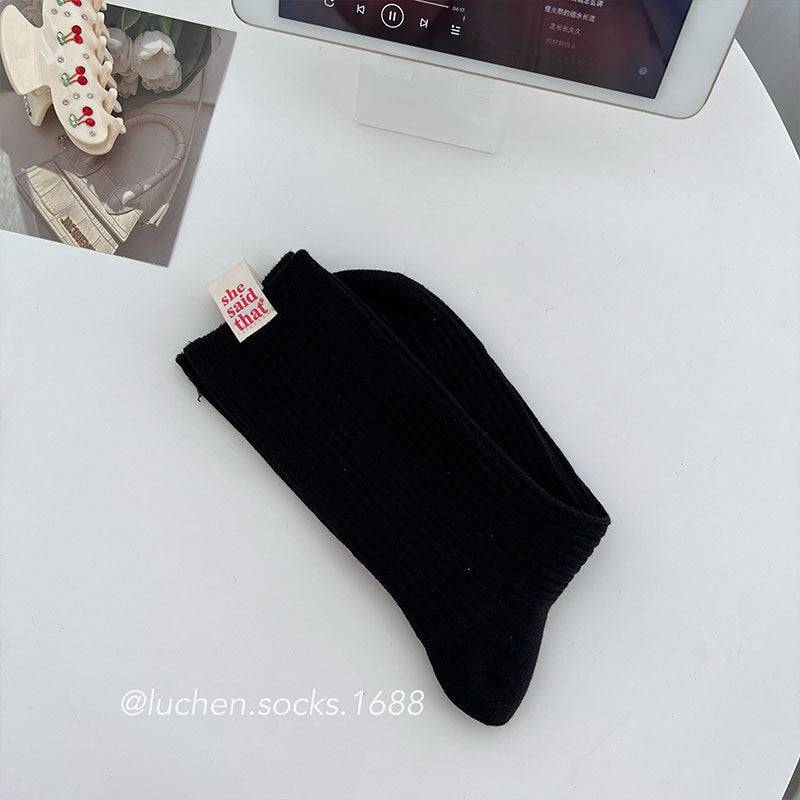 cloth label socks mid-tube socks - Xmaker