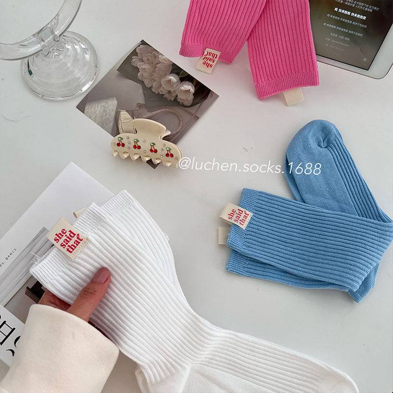 cloth label socks mid-tube socks - Xmaker