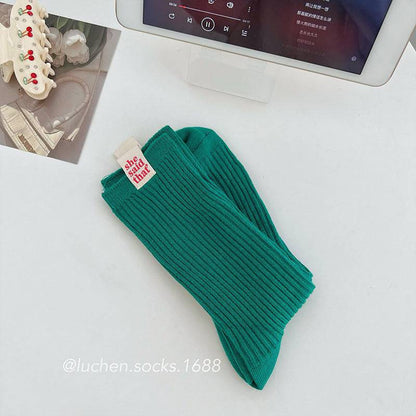 cloth label socks mid-tube socks - Xmaker