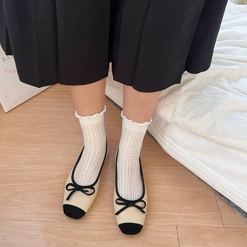 Wood ear edge mesh socks women's mid-tube socks - Xmaker