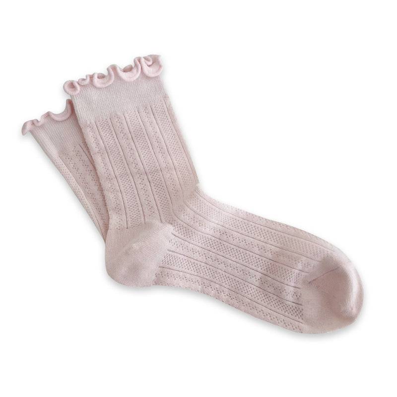 Wood ear edge mesh socks women's mid-tube socks - Xmaker