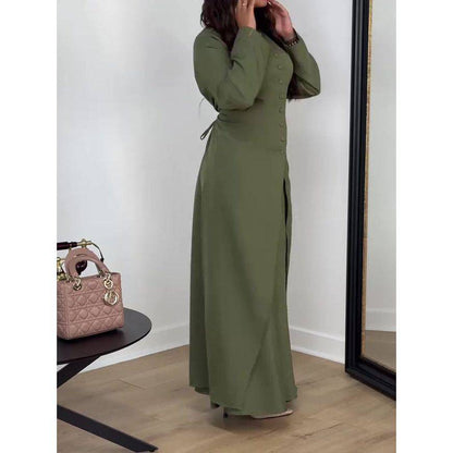 Solid Color Long Sleeve Top & Skirt Set - Xmaker