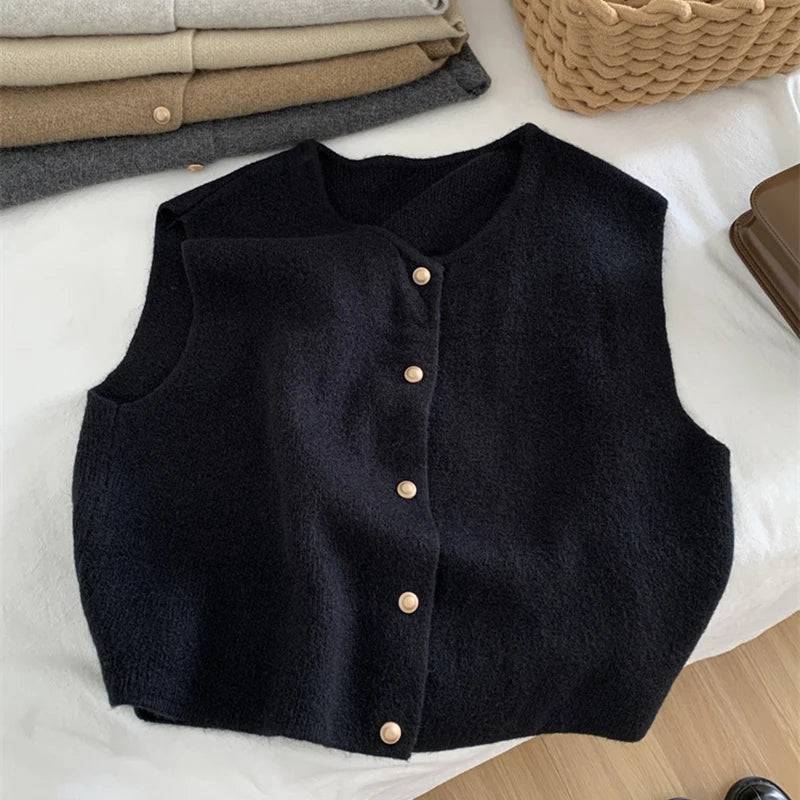 Women Cardigan Knitted Sleeveless