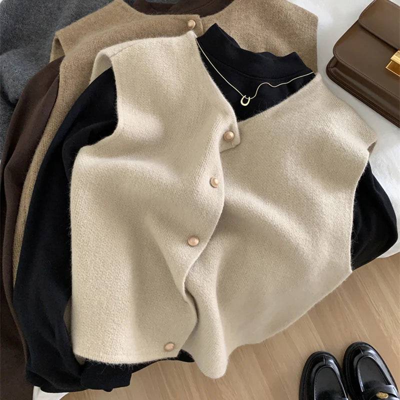 Women Cardigan Knitted Sleeveless