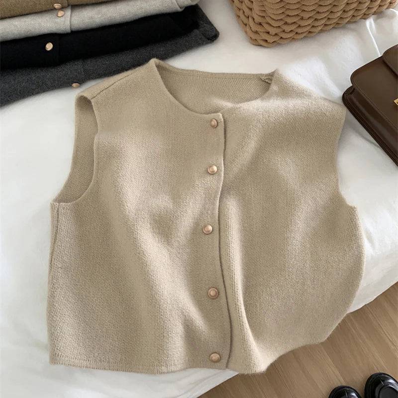 Women Cardigan Knitted Sleeveless