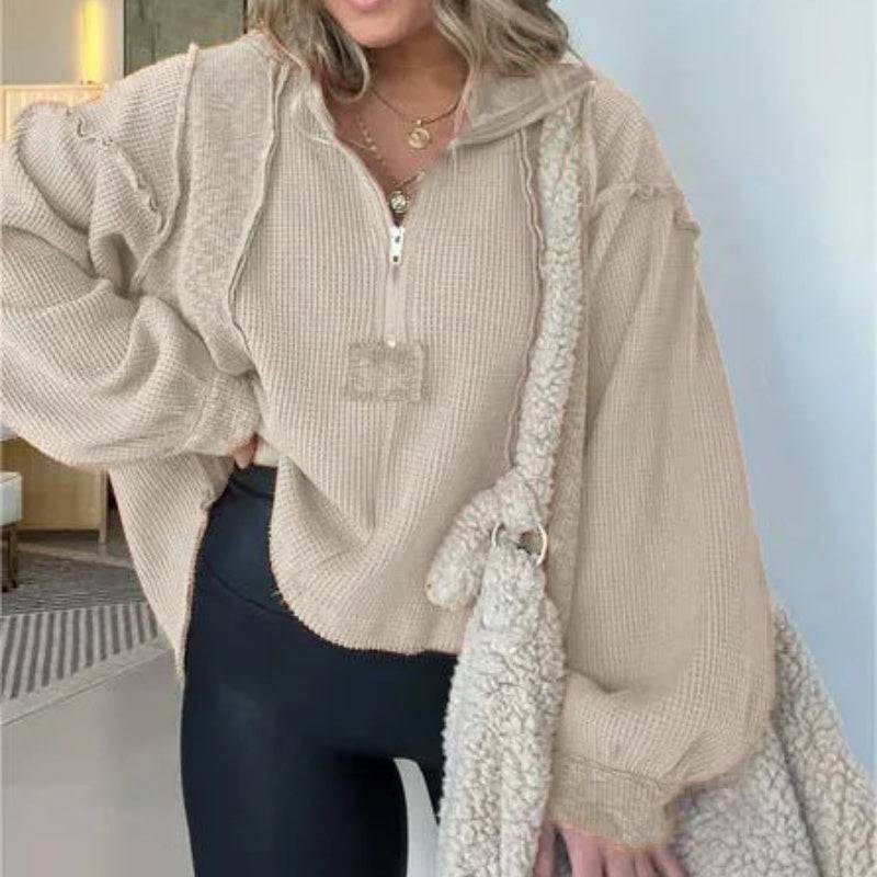 Women's Clothing Short Frayed Hem Sweater - Xmaker