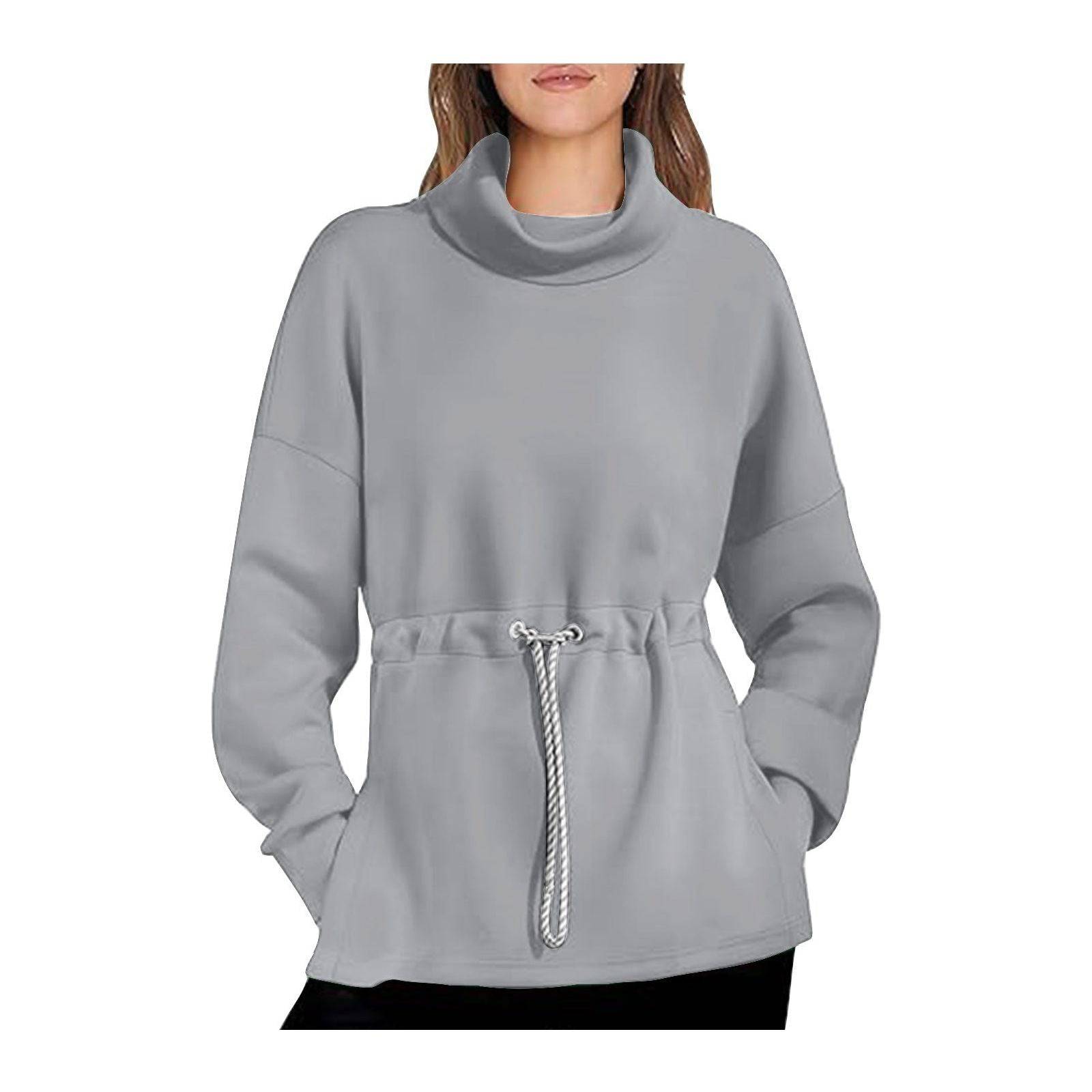 Drawstring Waist-tight Sweater Mid-length Women's - Xmaker