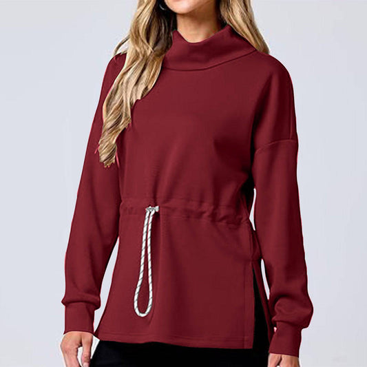 Drawstring Waist-tight Sweater Mid-length Women's - Xmaker