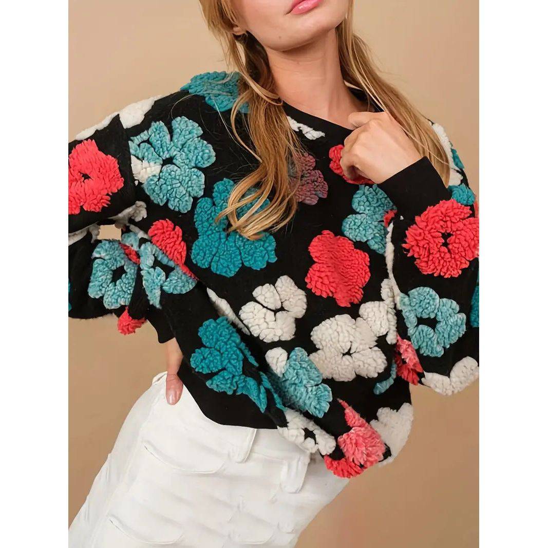 Flower Temperament Sweater - Xmaker