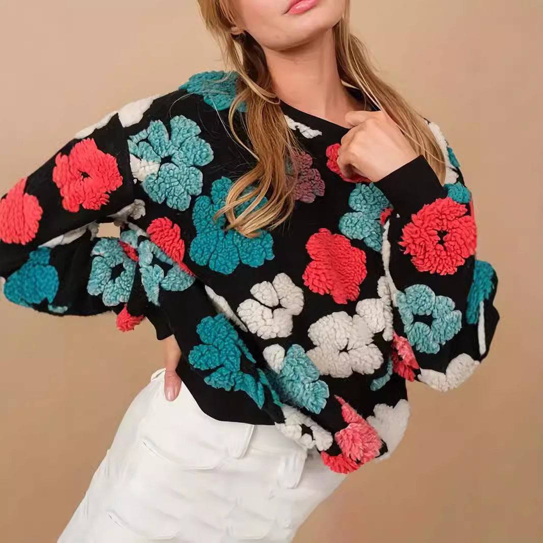 Flower Temperament Sweater - Xmaker