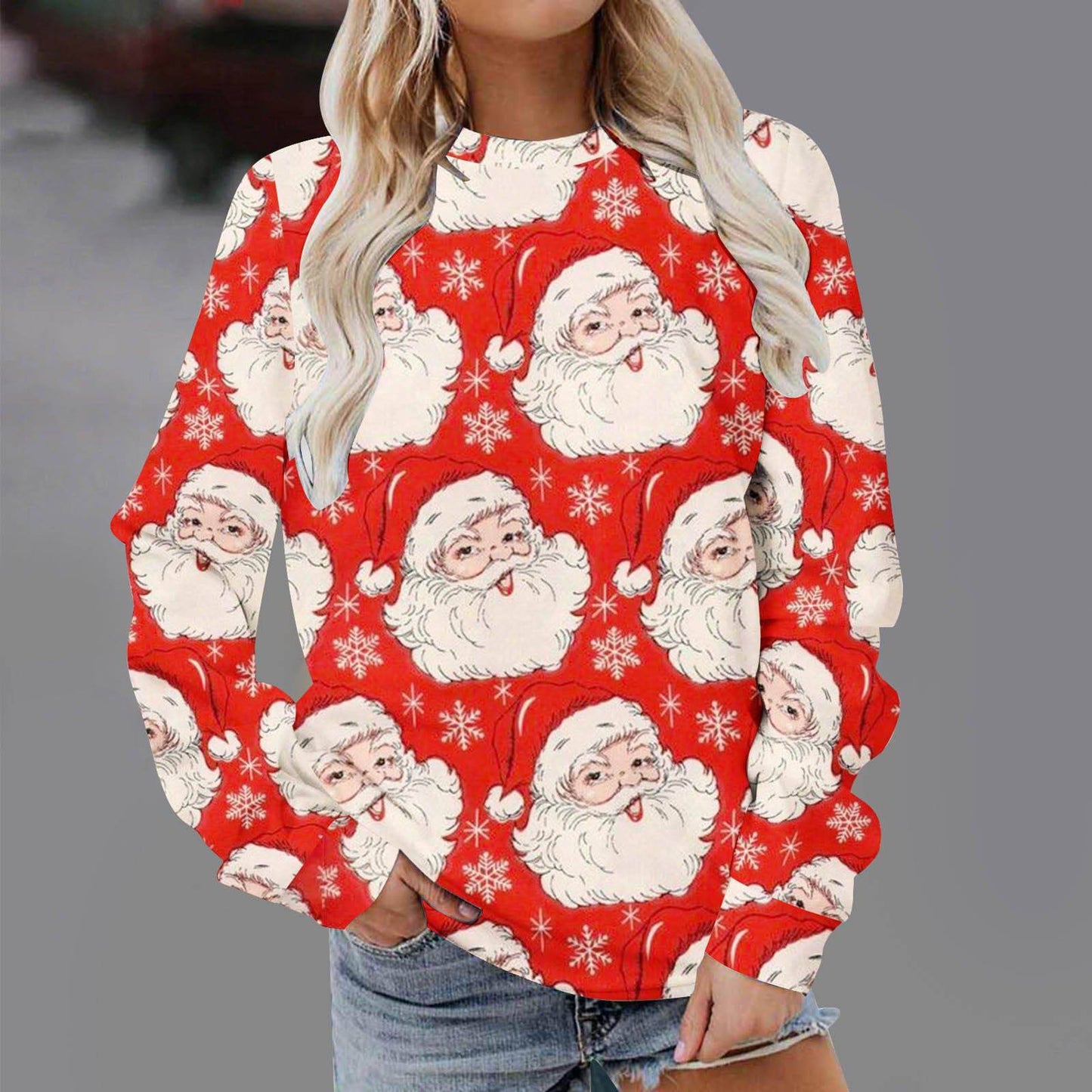 Christmas  Print Round Neck Men's Women's Pullover - Xmaker