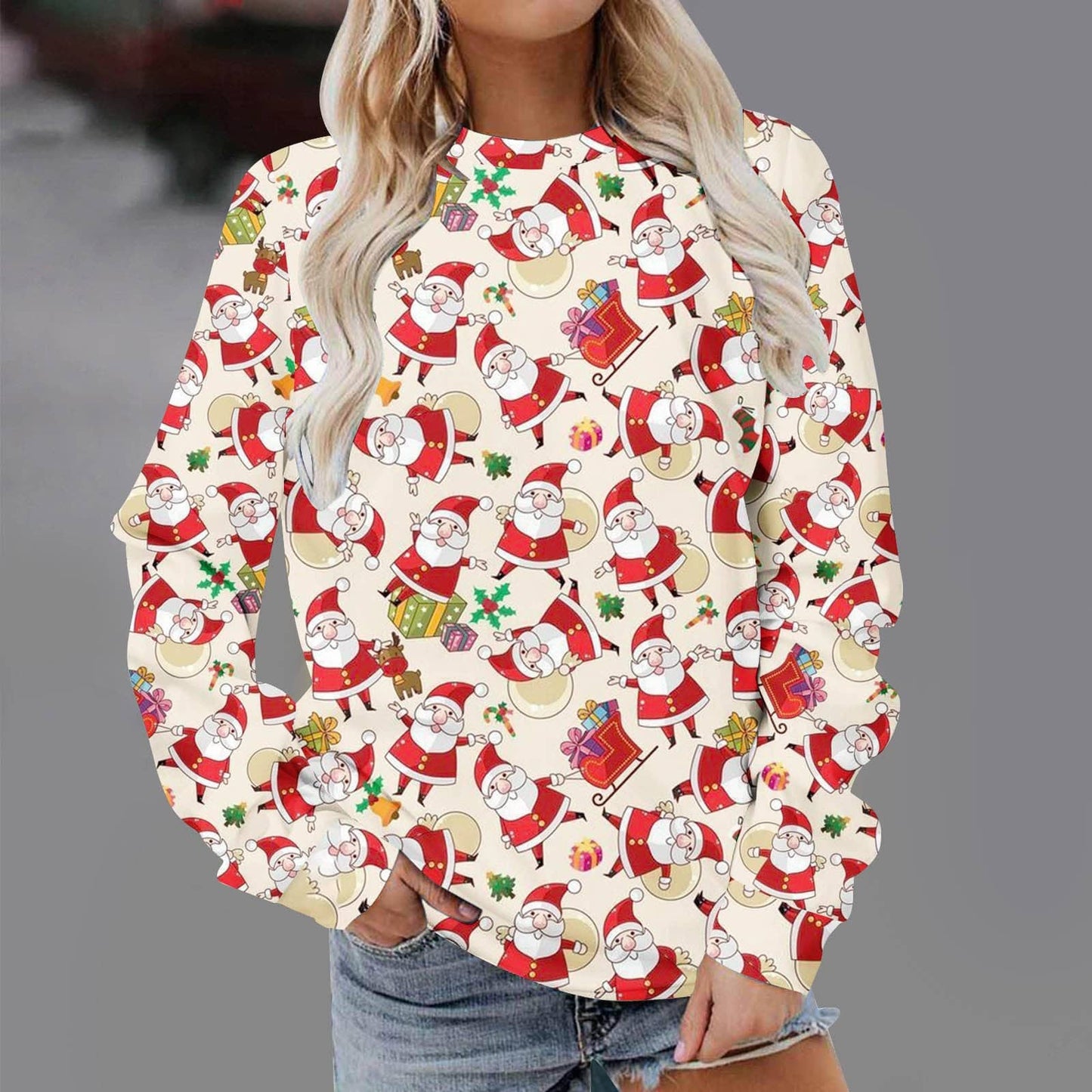 Christmas  Print Round Neck Men's Women's Pullover - Xmaker