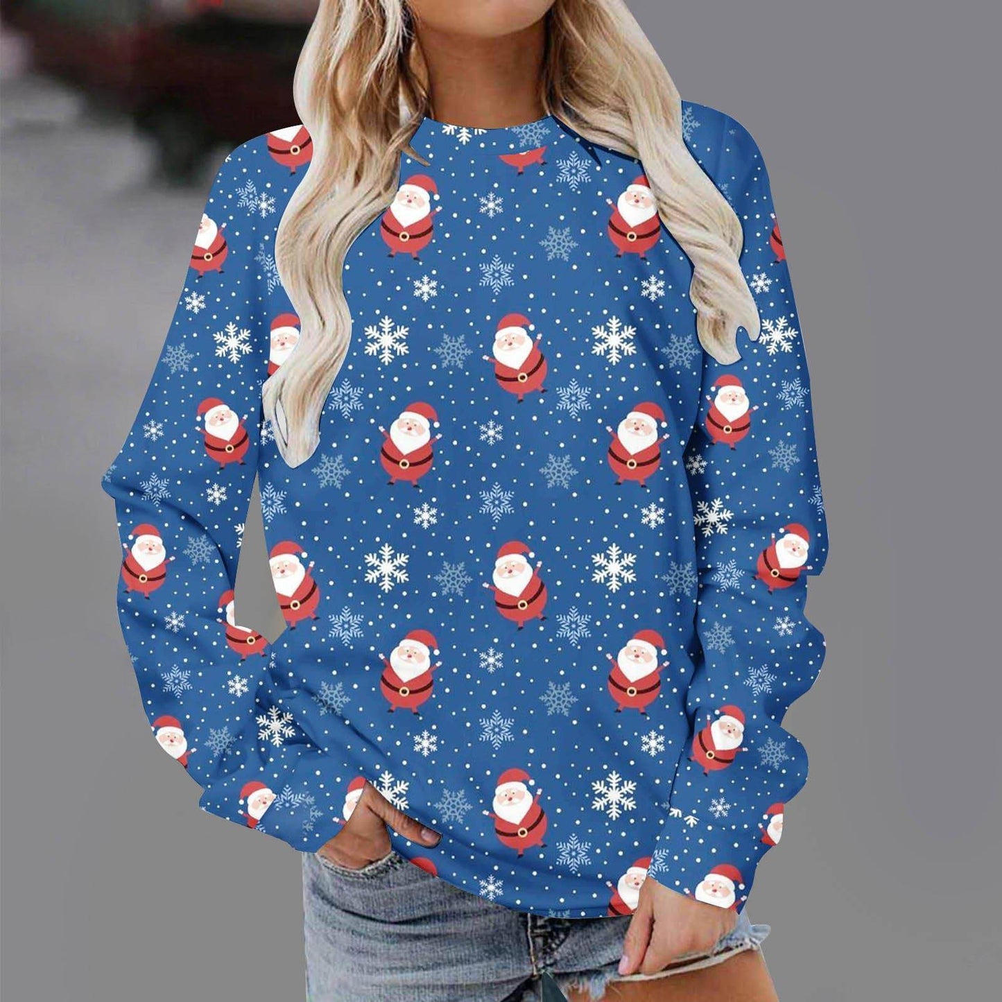 Christmas  Print Round Neck Men's Women's Pullover - Xmaker