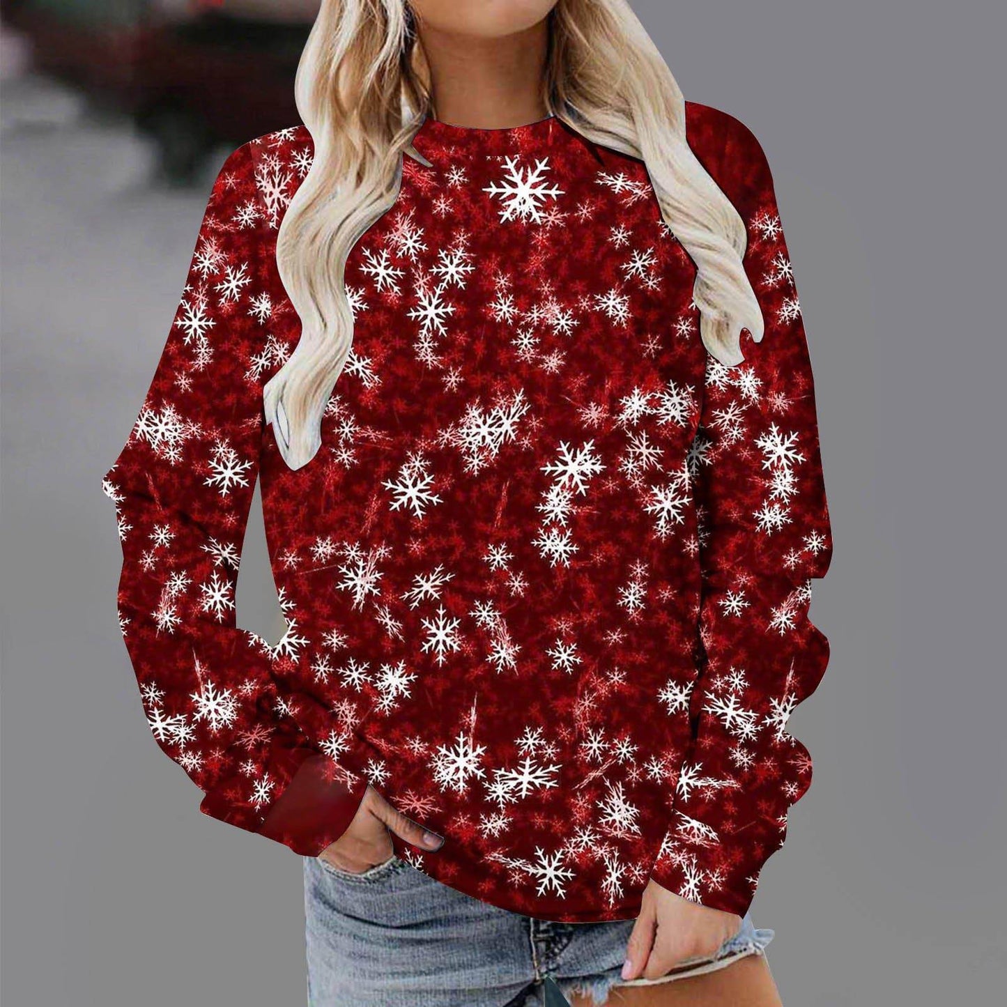 Christmas  Print Round Neck Men's Women's Pullover - Xmaker