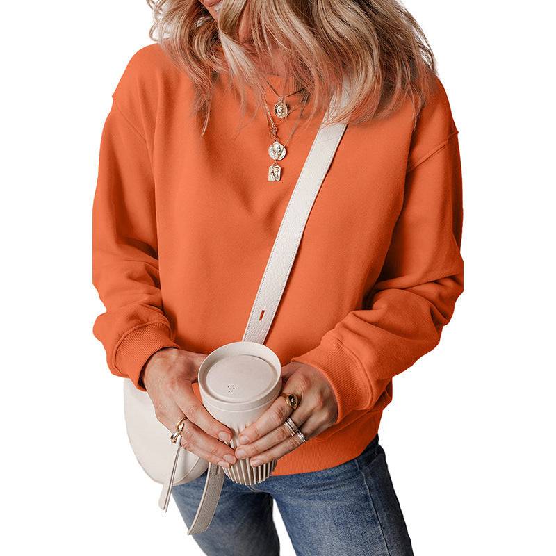 Color Minimal Versatile Pullover Sweater For Women - Xmaker