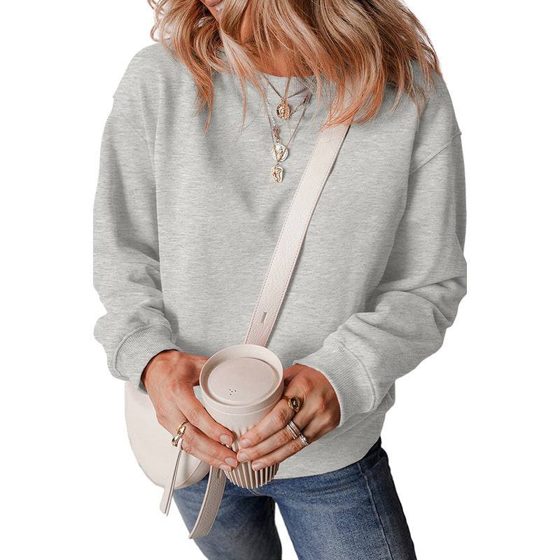 Color Minimal Versatile Pullover Sweater For Women - Xmaker