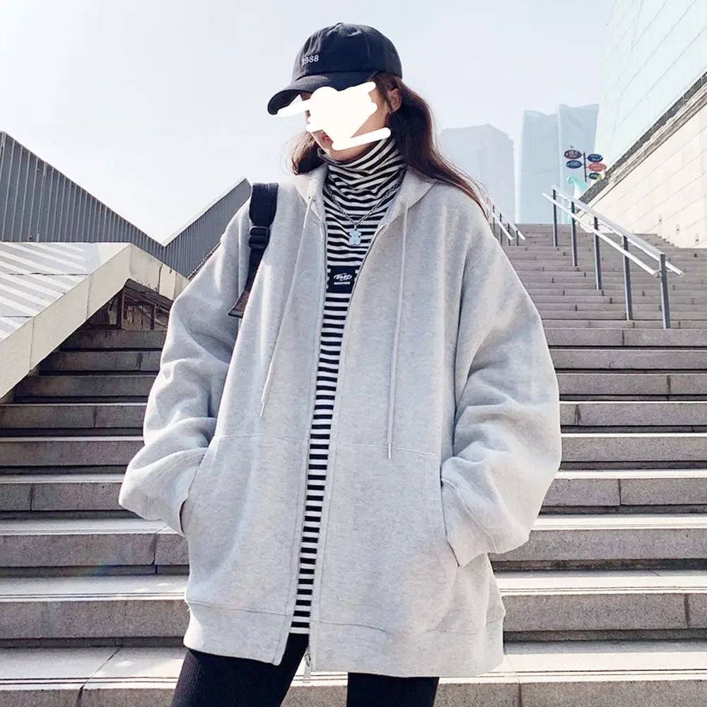 Women  Long Sleeve  Casual Oversized Sweatshirts - Xmaker