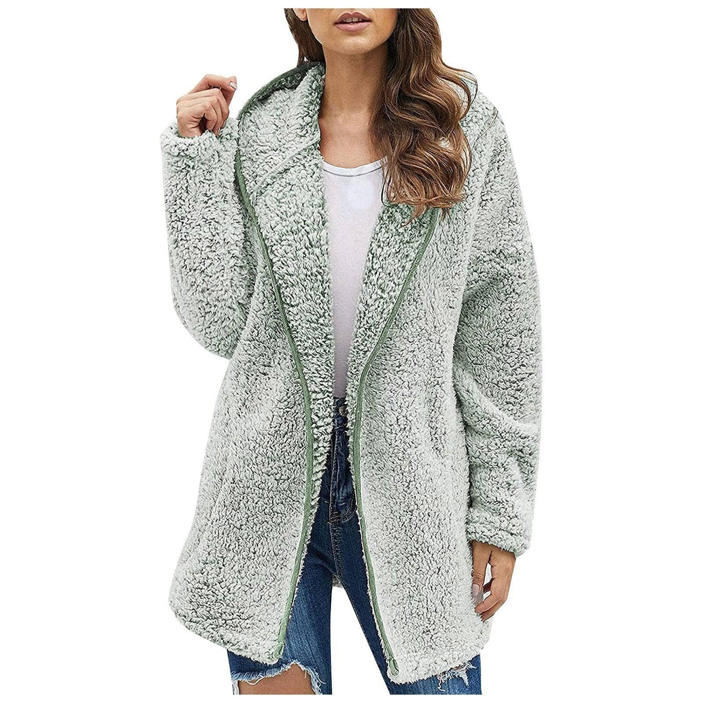 Women Casual Fleece Sweater  Coat - Xmaker