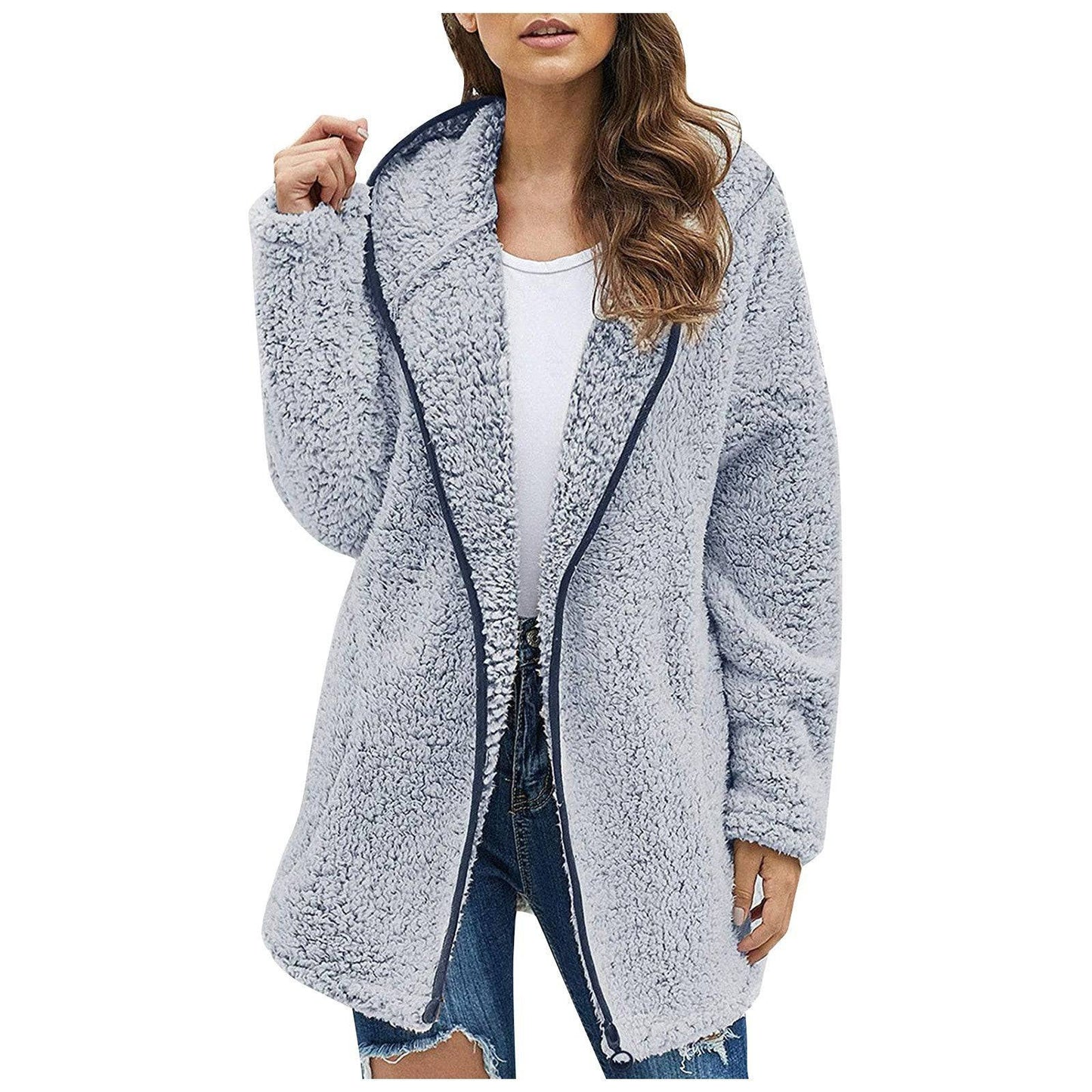 Women Casual Fleece Sweater  Coat - Xmaker