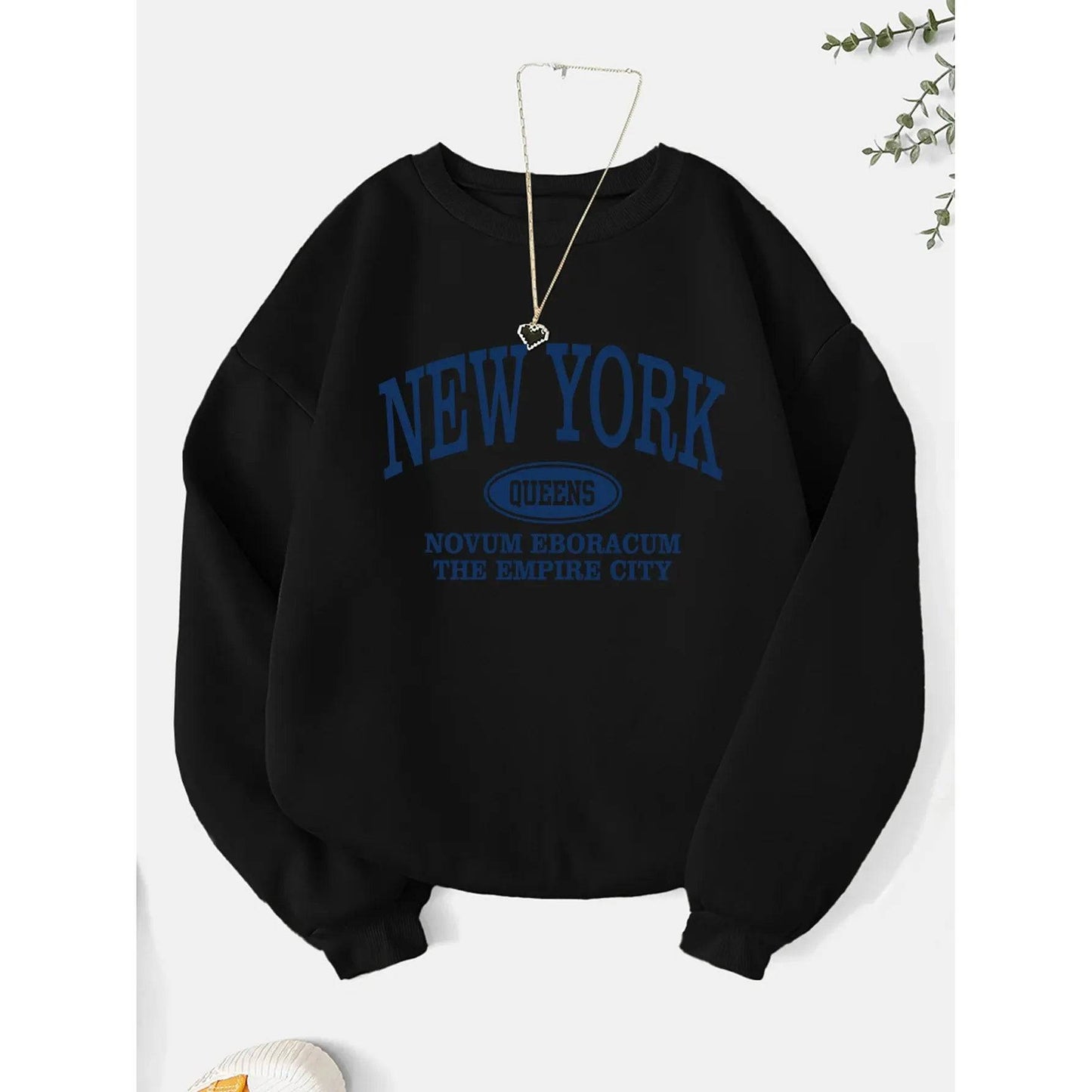 Women's Letter print crew neck sweatshirt - Xmaker