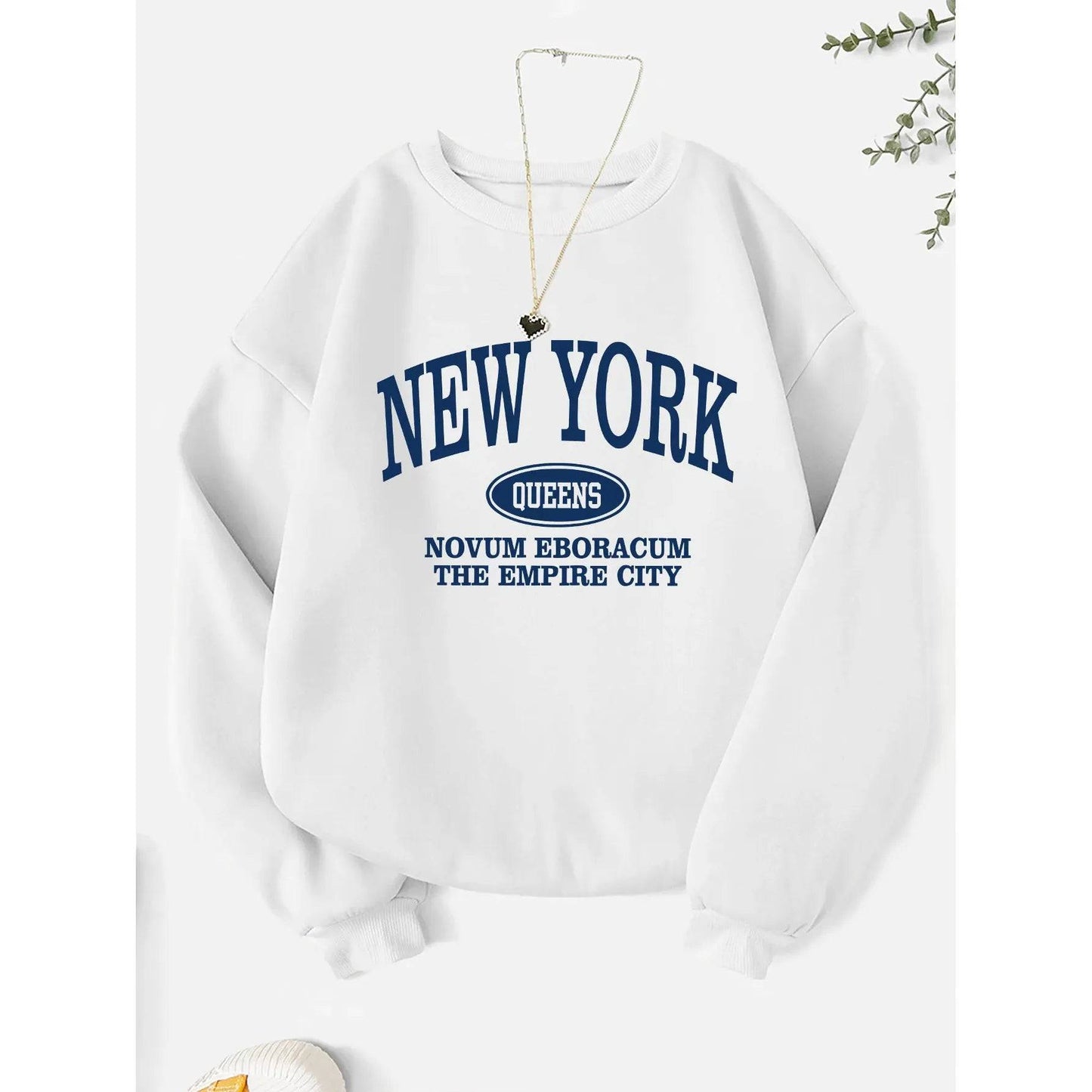 Women's Letter print crew neck sweatshirt - Xmaker