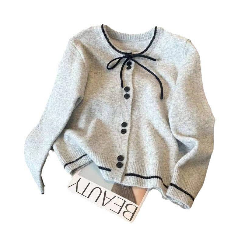 Women's sweet knitted cardigan lace-up - Xmaker