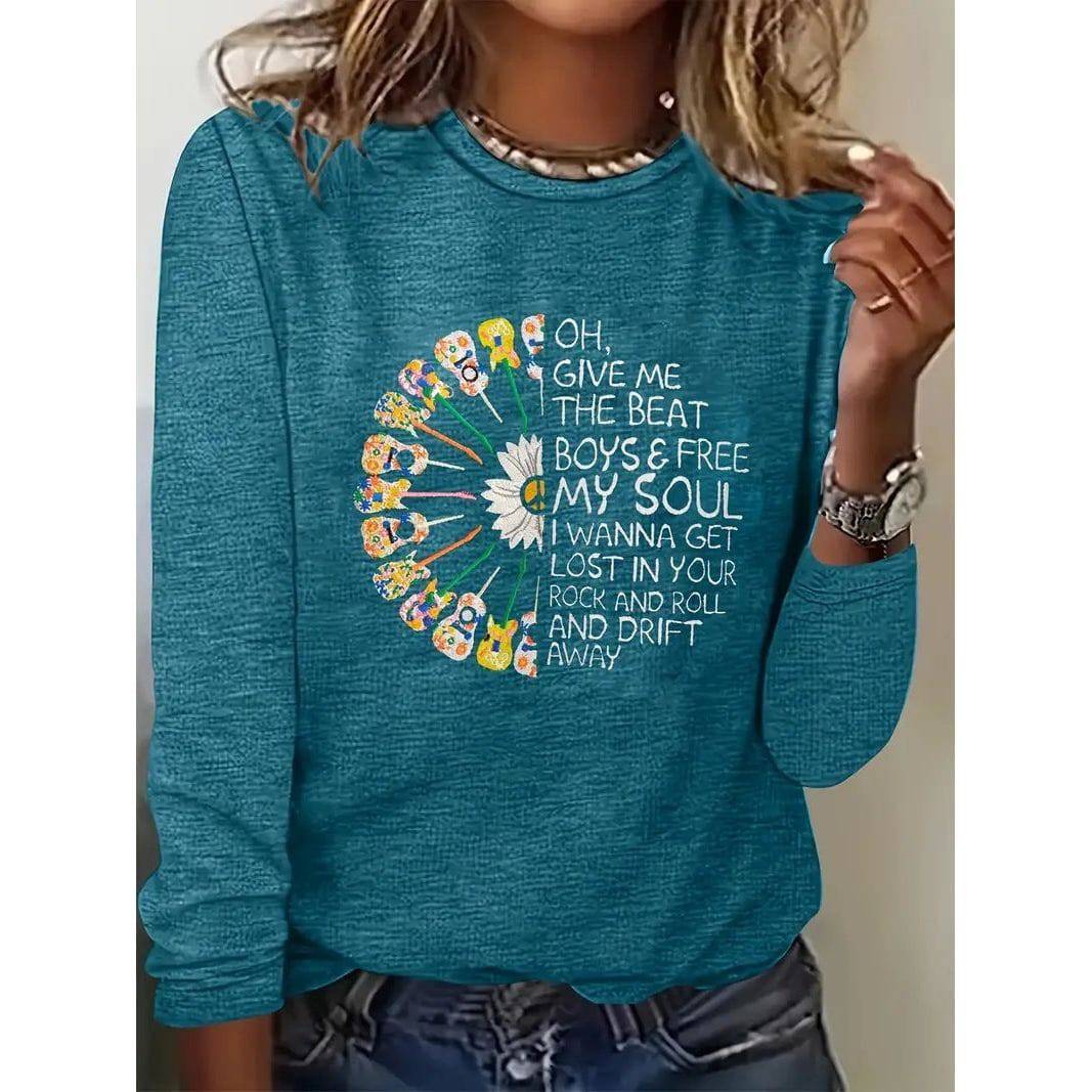 Women's Long Sleeve 3D Printed Crew Neck Sweatshirt - Xmaker