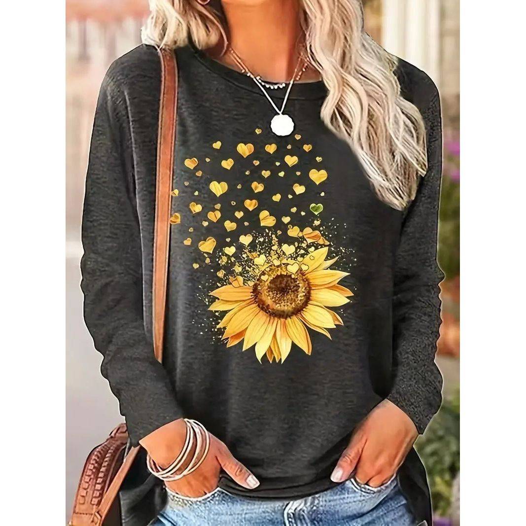 Women's Long Sleeve 3D Printed Crew Neck Sweatshirt - Xmaker