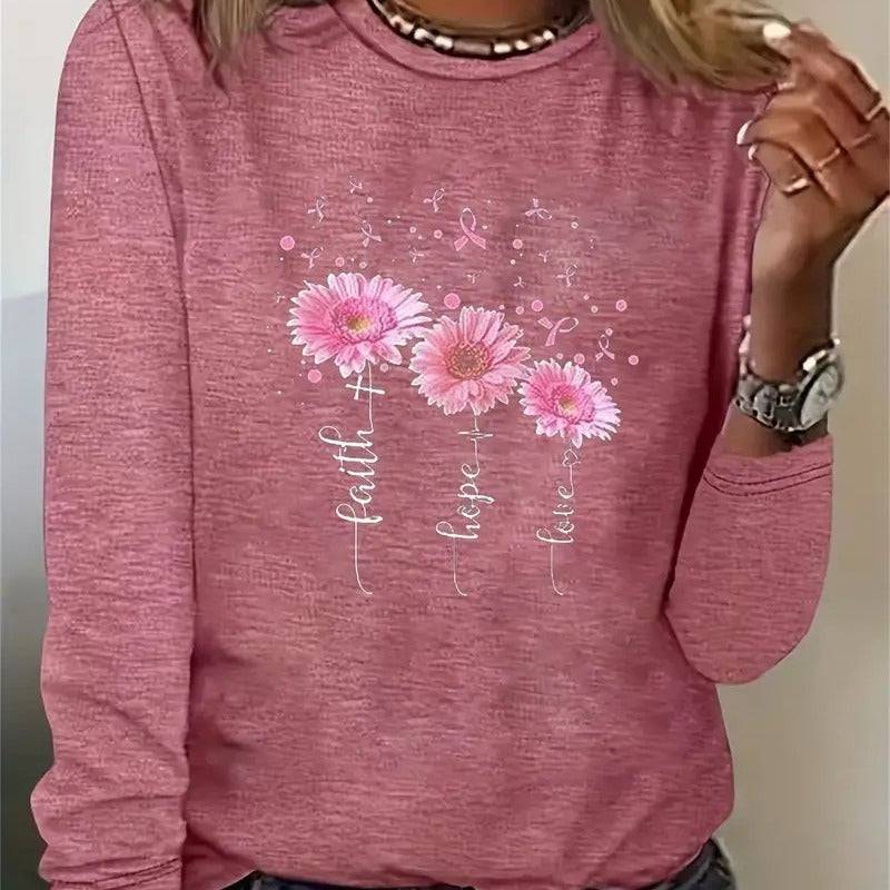 Women's Long Sleeve 3D Printed Crew Neck Sweatshirt - Xmaker