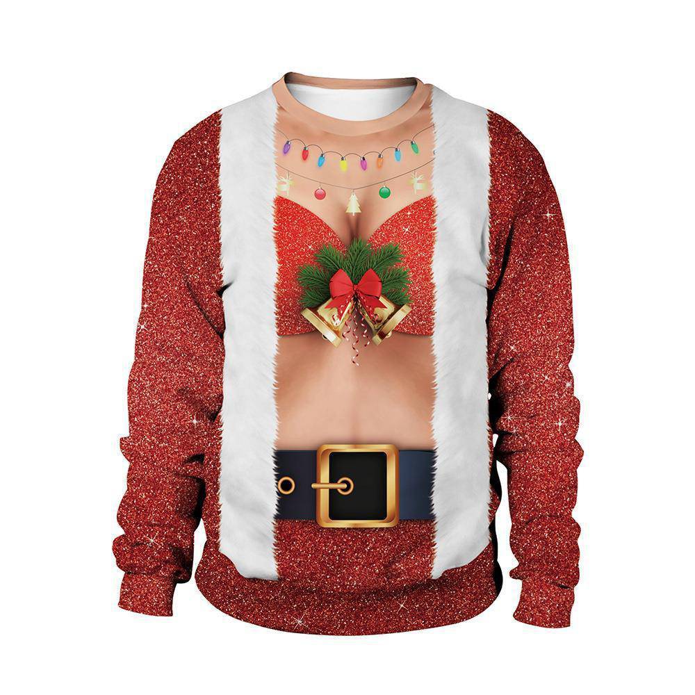 Christmas Clothing Men's And Women's Printed Round Neck Sweater - Xmaker