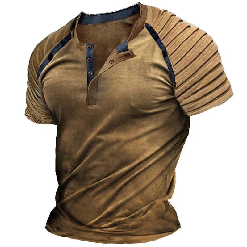 Men's Casual Henley Shirt Daily Short Sleeve