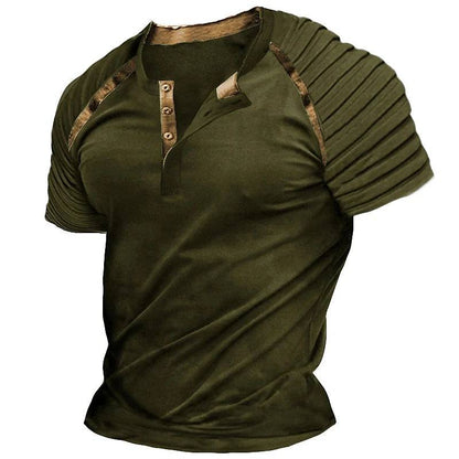 Men's Casual Henley Shirt Daily Short Sleeve