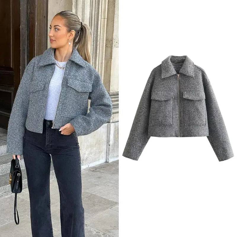 Cropped Jacket Short Tweed Jacket  Women - Xmaker