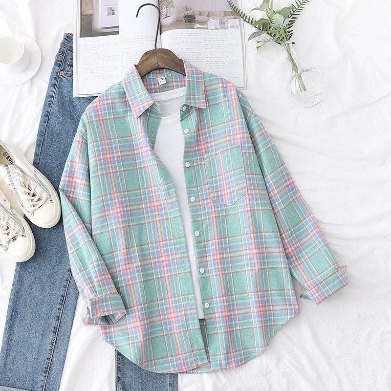 Women's Flannel Plaid Shirt - Xmaker