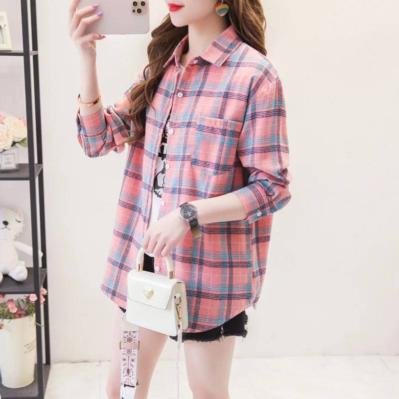 Women's Flannel Plaid Shirt - Xmaker