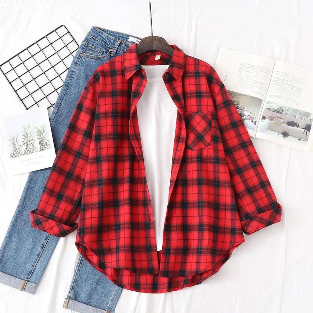 Women's Flannel Plaid Shirt - Xmaker