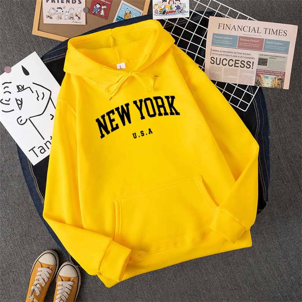 City Hoodies Fashion Letter Printed Graphic Sweatshirts Hooded Pullover - Xmaker