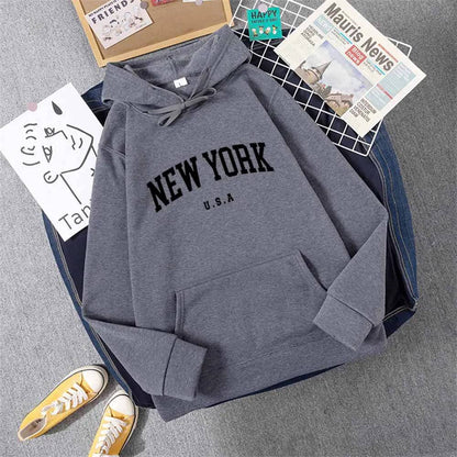 City Hoodies Fashion Letter Printed Graphic Sweatshirts Hooded Pullover - Xmaker