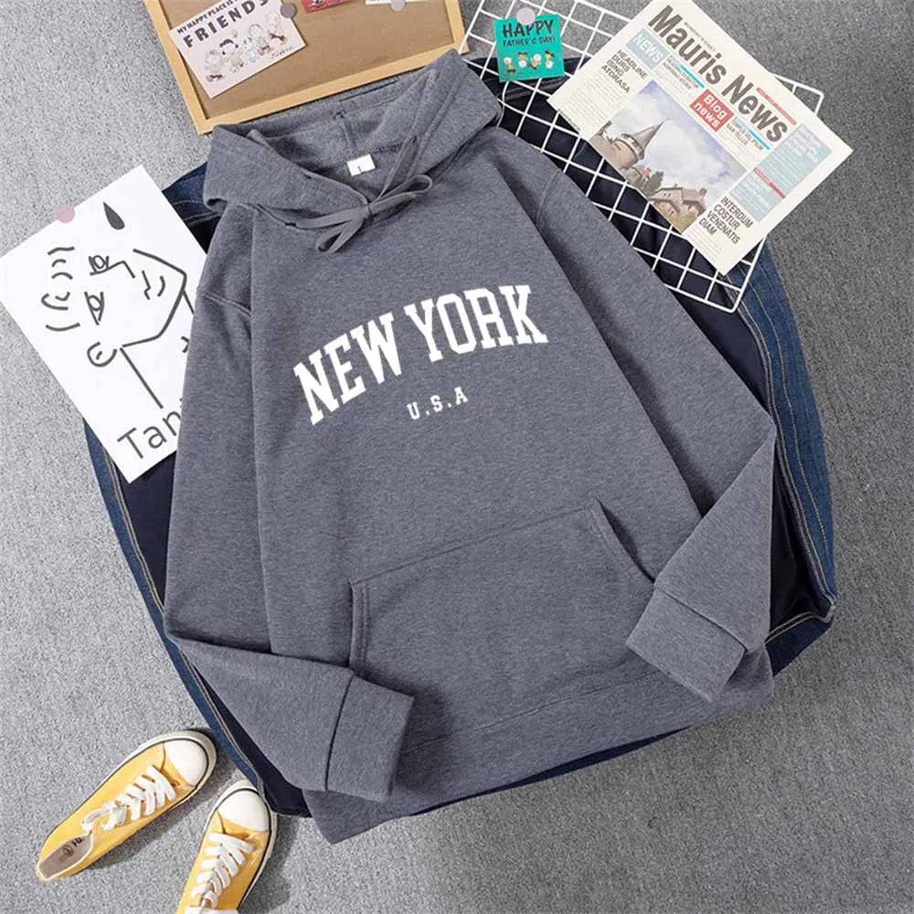 City Hoodies Fashion Letter Printed Graphic Sweatshirts Hooded Pullover - Xmaker