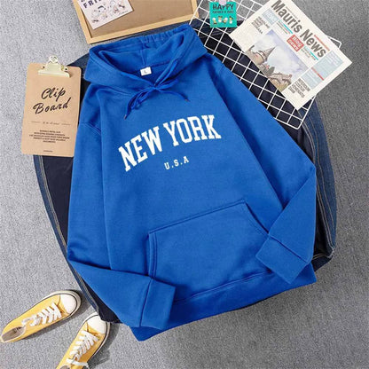 City Hoodies Fashion Letter Printed Graphic Sweatshirts Hooded Pullover - Xmaker